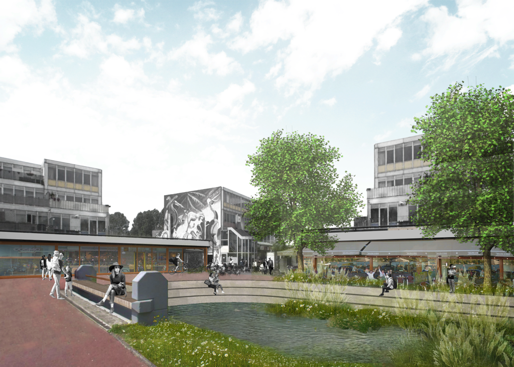 entree winkelstraat Zuidplan Reigersbos